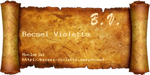 Becsei Violetta névjegykártya